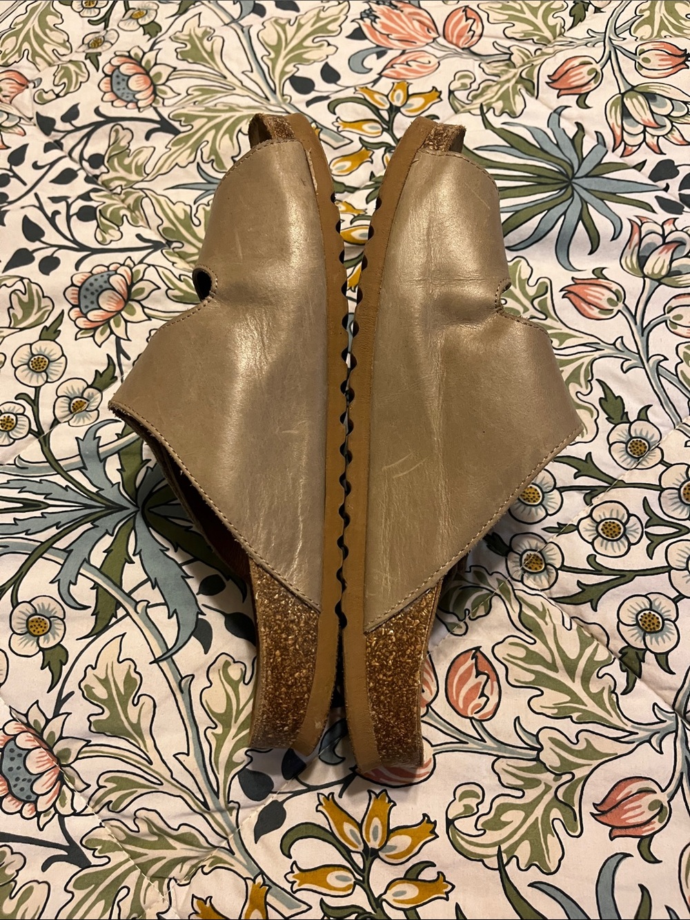 Taos Footwear Women's Taupe Leather Slide Sandals - Picture 3 of 5